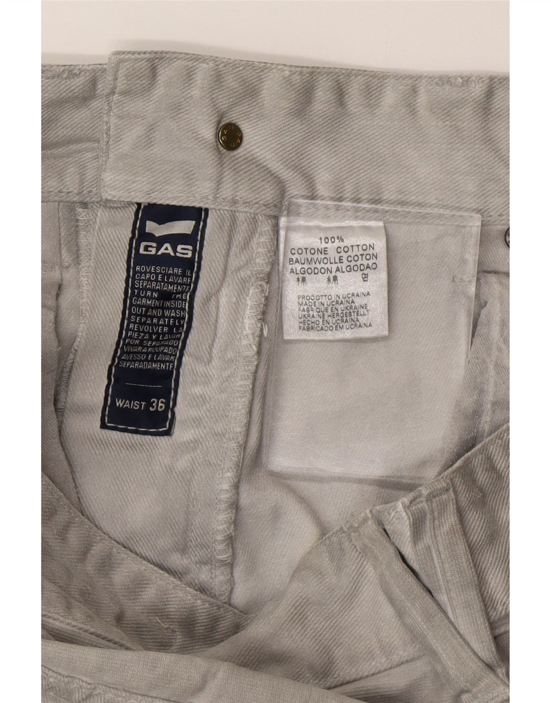 Jeans dritti cargo da uomo GAS W36 L31 cotone grigio