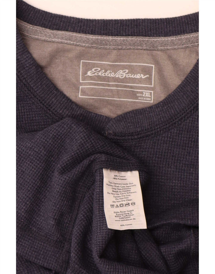 Eddie Bauer Top da uomo a maniche lunghe 2XL in cotone blu navy