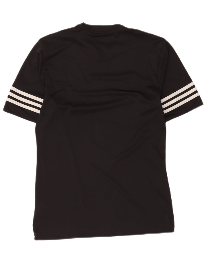 T-shirt Adidas Climalite da uomo piccola piccola in poliestere nero