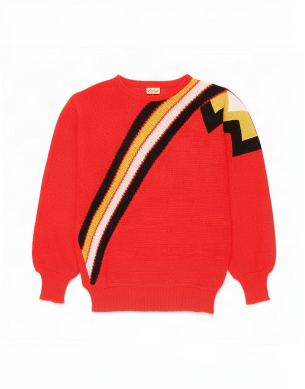 Maglione maglione con scollo a barca da donna Colette UK 14 Blocco colore rosso medio