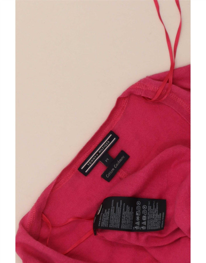 Maglione cardigan da donna Tommy Hilfiger UK 12 cotone rosa medio