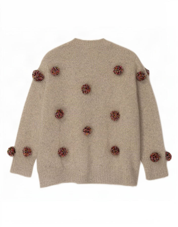 Maglione girocollo oversize da donna Zara UK 10 piccolo grigio screziato