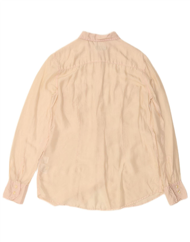 Camicetta camicia da donna FRED PERRY UK 14 Large Beige Seta