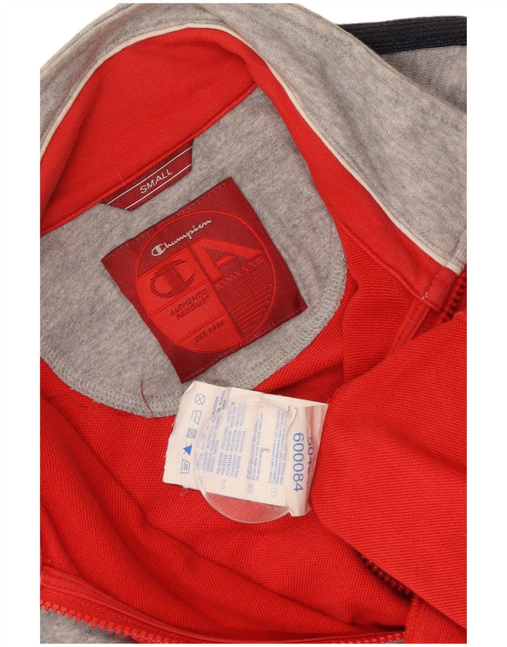 Giacca da tuta da uomo CHAMPION piccola in cotone color block rosso