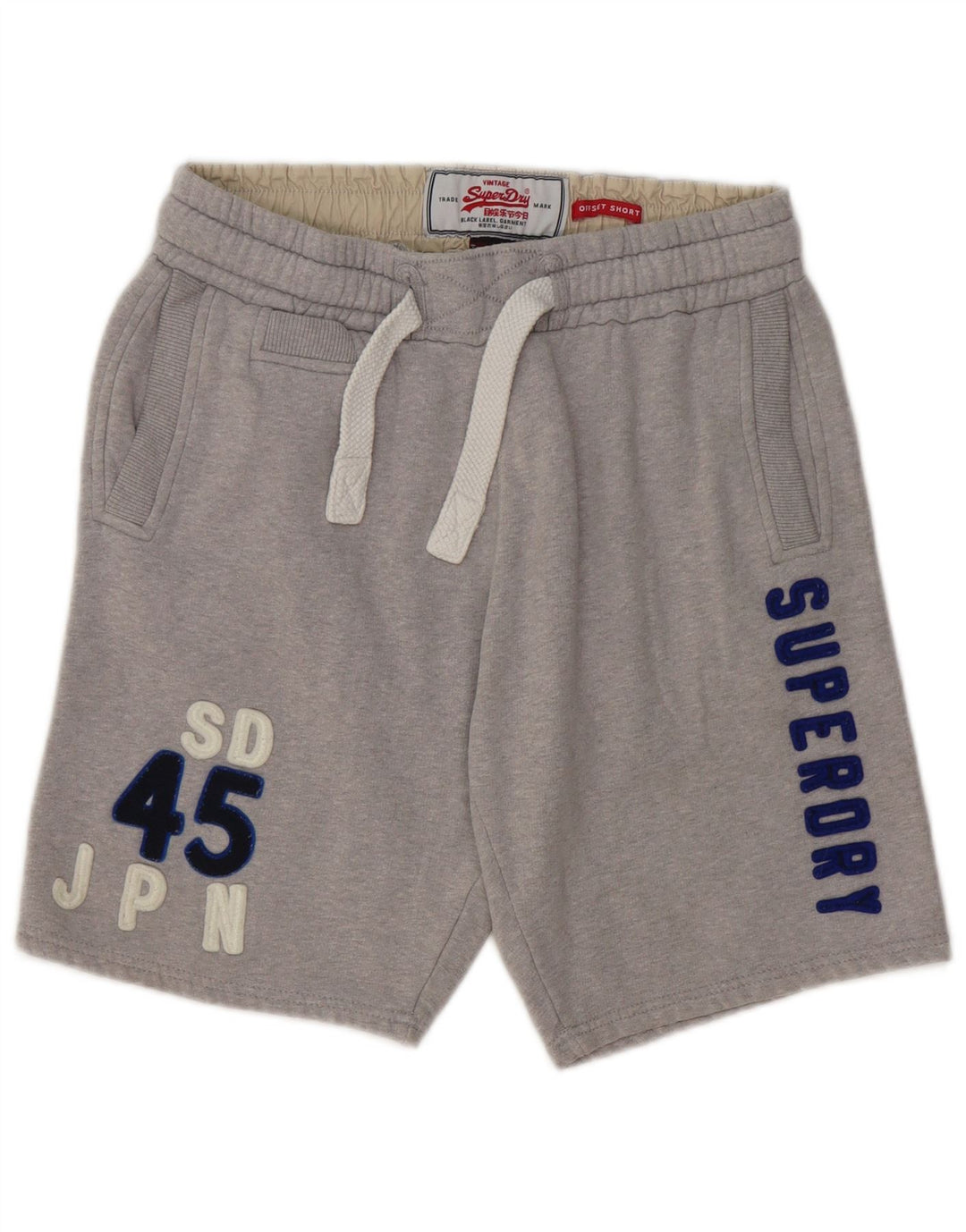 Pantaloncini sportivi grafici da uomo Superdry in cotone grigio medio