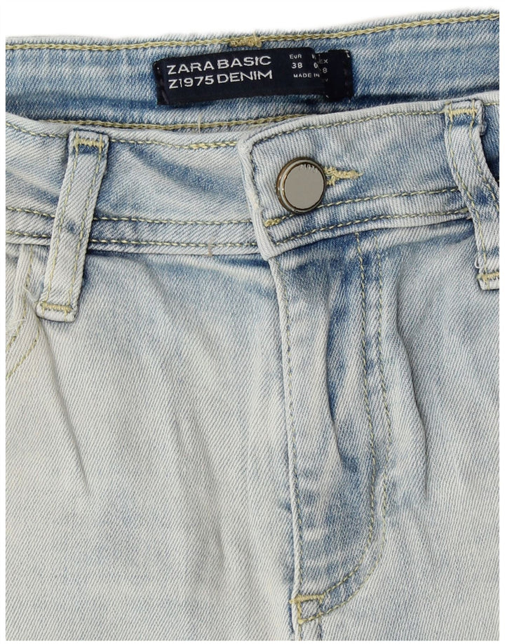Pantaloncini di jeans invecchiati Zara da donna EU 38 piccoli W28 blu
