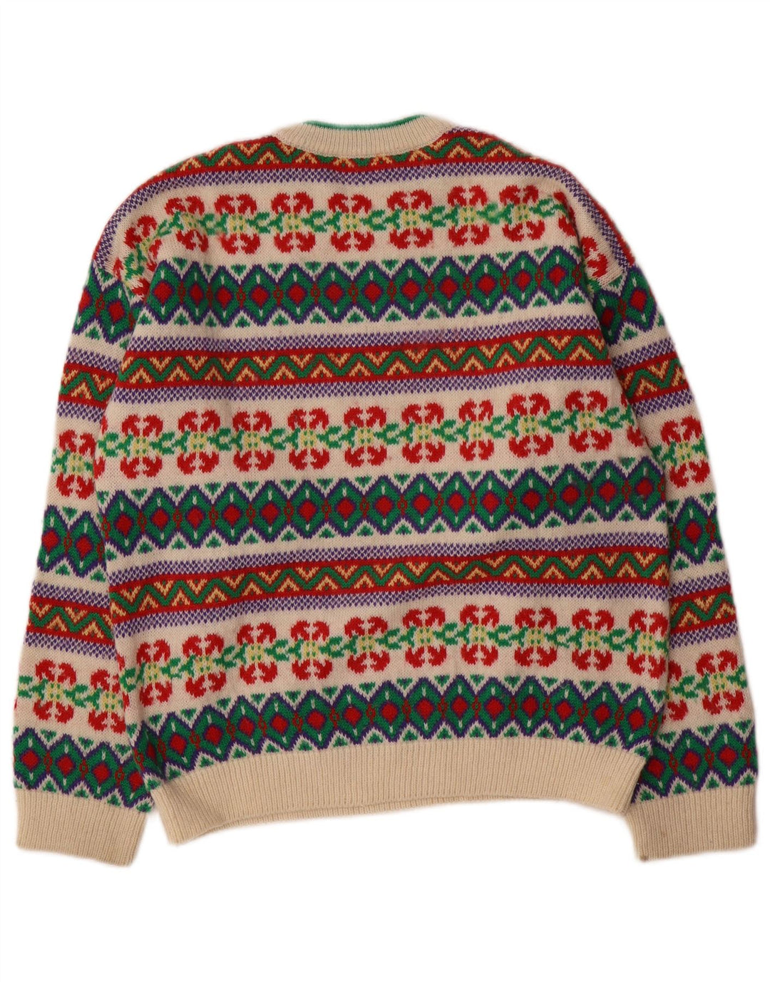 Maglione maglione girocollo da bambino STEFANEL 13-14 anni Fair Isle multicolore