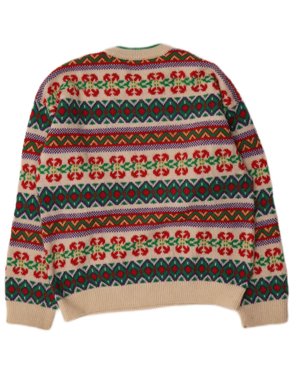 Maglione maglione girocollo da bambino STEFANEL 13-14 anni Fair Isle multicolore