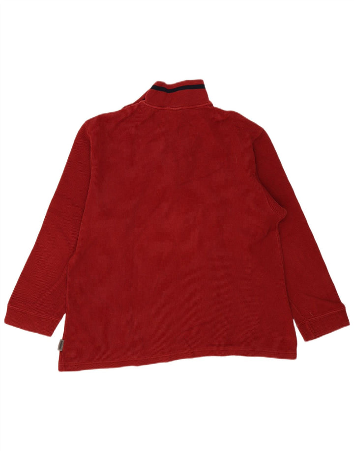 Felpa Adidas da uomo con zip e collo, colore rosso medio