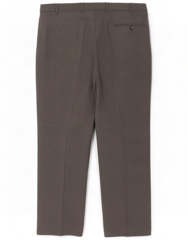 Marks & Spencer Pantaloni da abito dritti da uomo W38 L29 Poliestere grigio