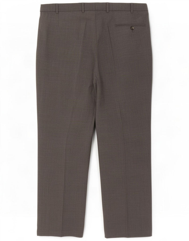 Marks & Spencer Pantaloni da abito dritti da uomo W38 L29 Poliestere grigio