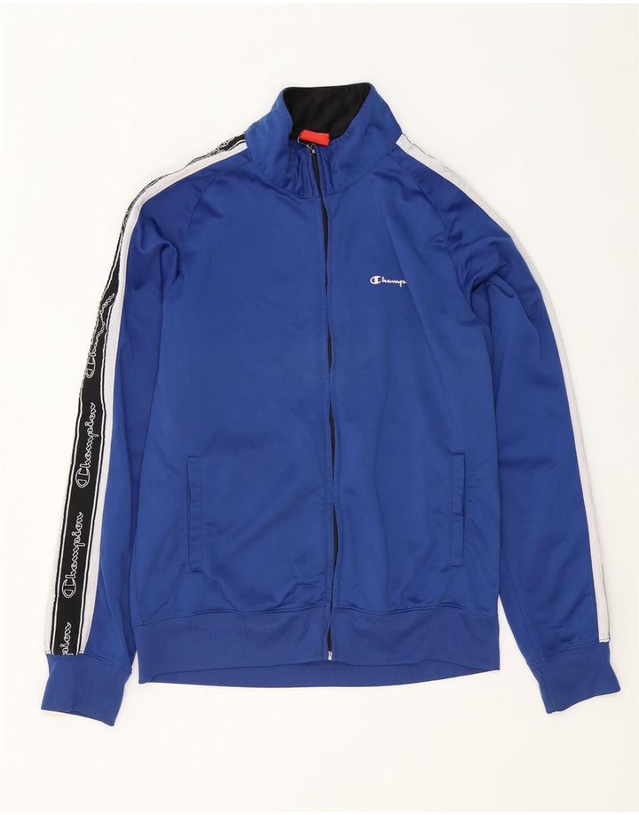 Giacca da tuta grafica da uomo Champion, grande, in poliestere color block blu