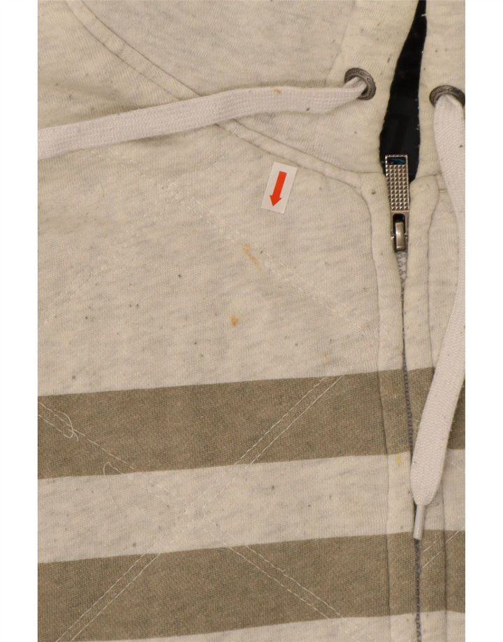 Maglione con cappuccio e zip da uomo Rip Curl in cotone a righe grigio medio