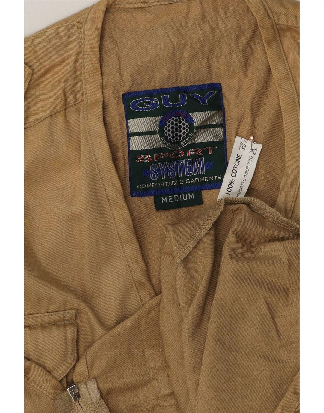 Gilet pratico da uomo vintage UK 38 cotone beige medio