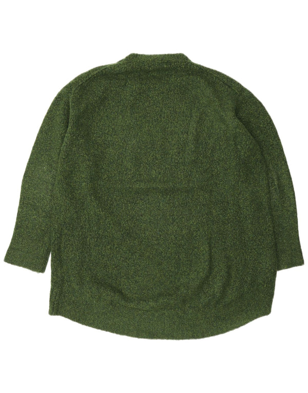 Maglione girocollo oversize da donna Zara UK 10 piccolo acrilico verde