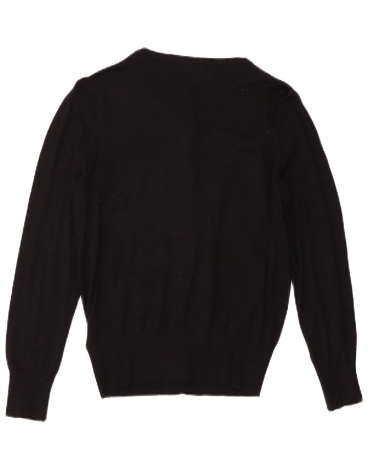 Maglione cardigan da donna Marks & Spencer UK 10 piccolo viscosa nera