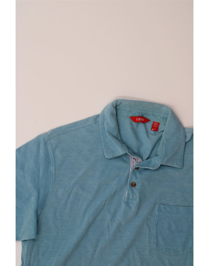 IZOD Mens Loose Fit Polo Shirt Large Blue Cotton Vintage Izod and Second-Hand Izod from Messina Hembry 