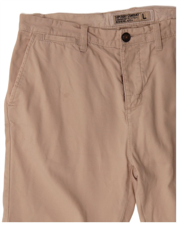Pantaloncini chino da uomo Superdry grandi W34 in cotone beige