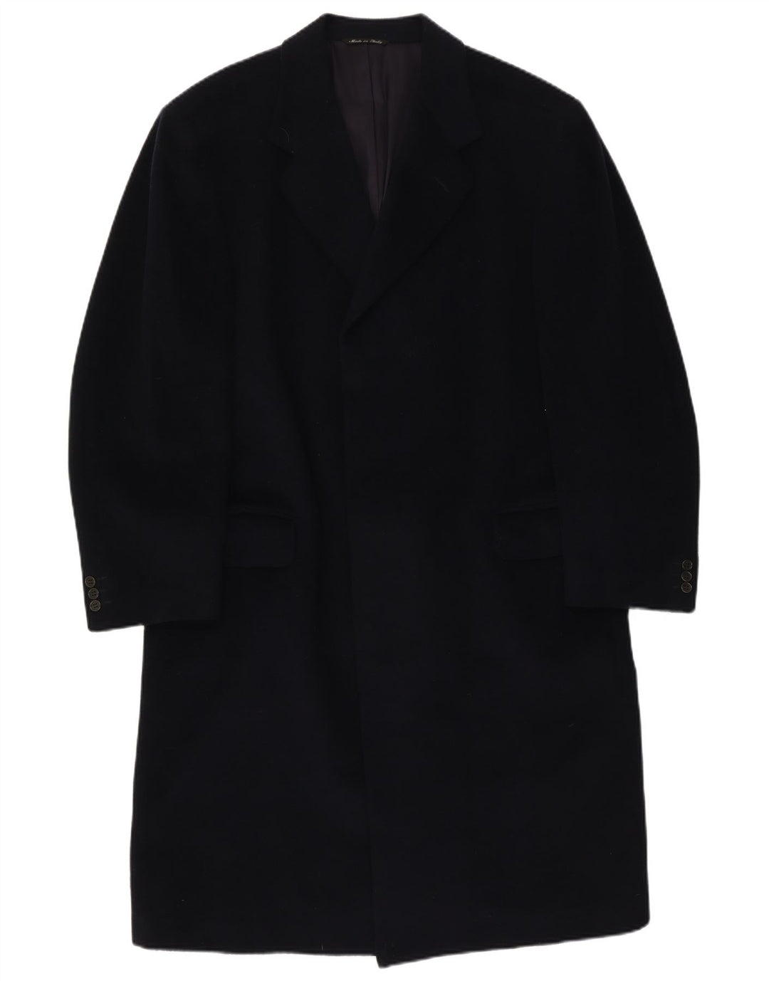 Cappotto Uomo Canali IT 54 2XL Blu Navy Lana Classico