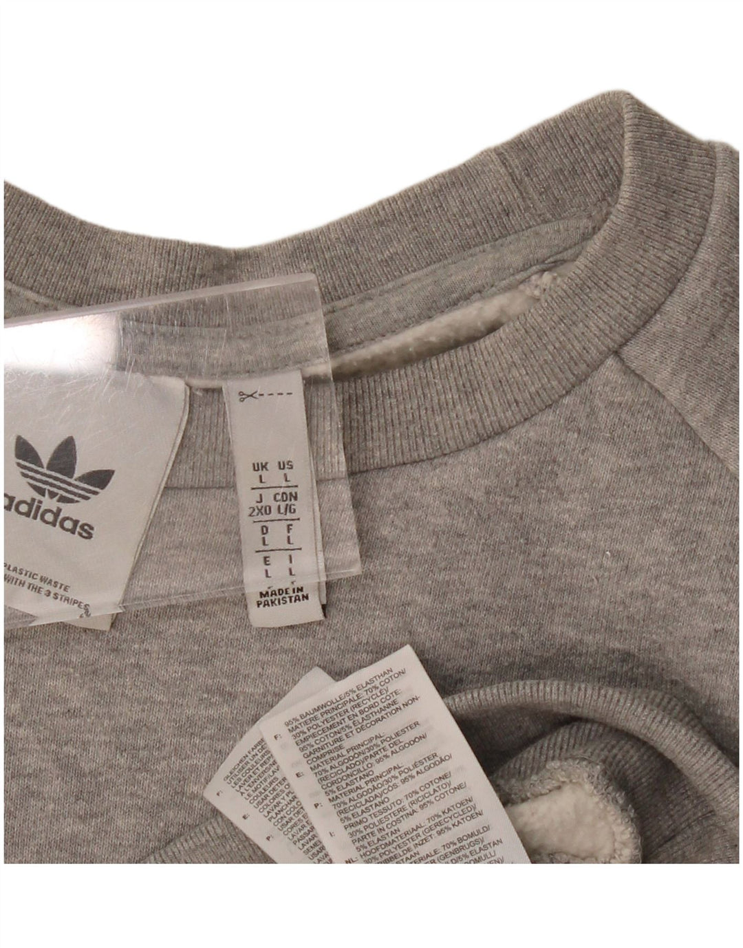 Felpa da uomo ADIDAS maglione grande cotone chiazzato grigio