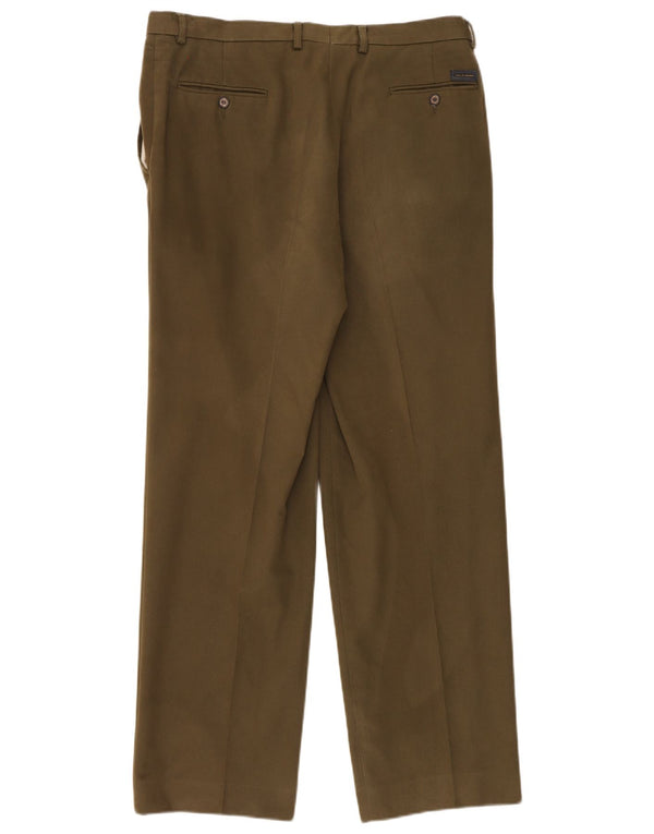 Pantaloni da abito con pedge da uomo Paul & Shark IT 54 2XL W36 L33 Cotone kaki