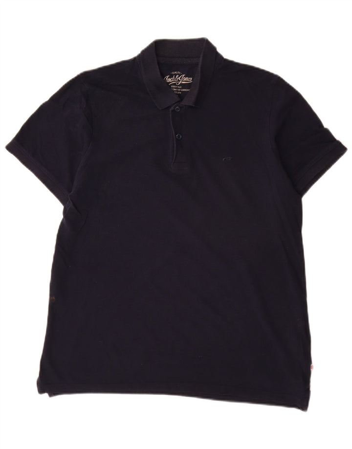 Polo da uomo Jack & Jones piccola in cotone blu navy