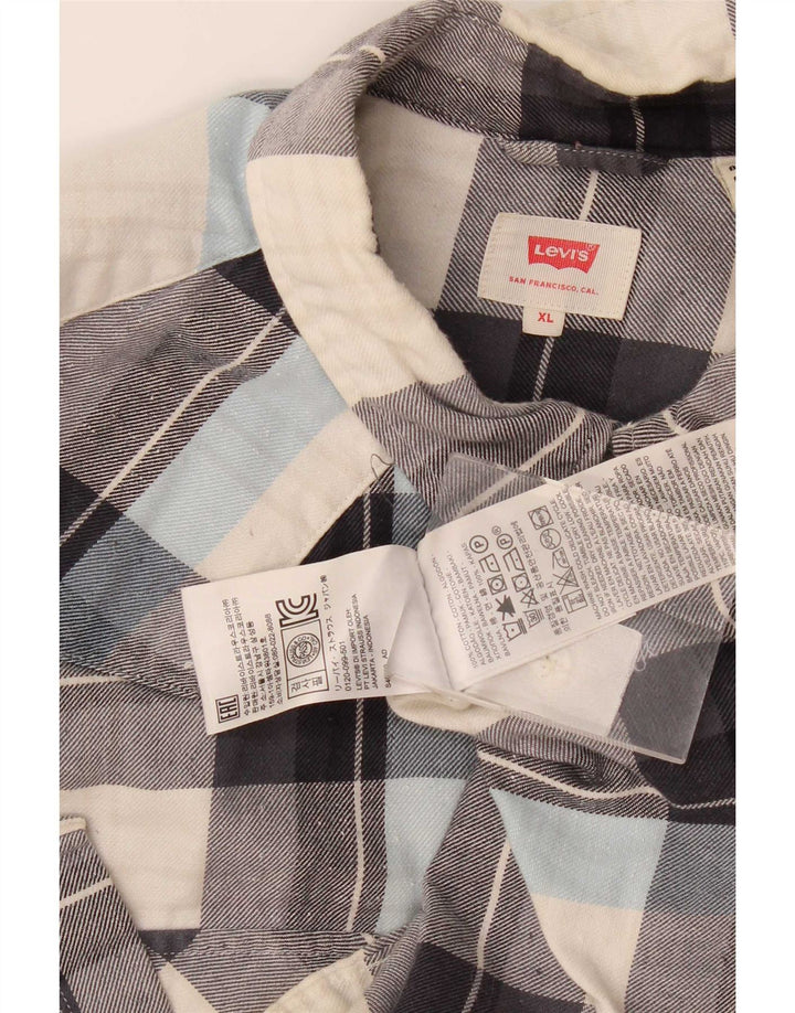 Camicia da uomo Levi's XL in cotone a quadri grigi