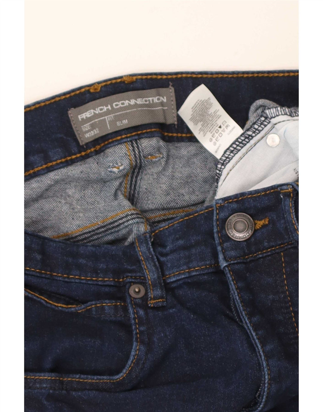 Jeans slim da uomo French Connection W32 L24 cotone blu navy