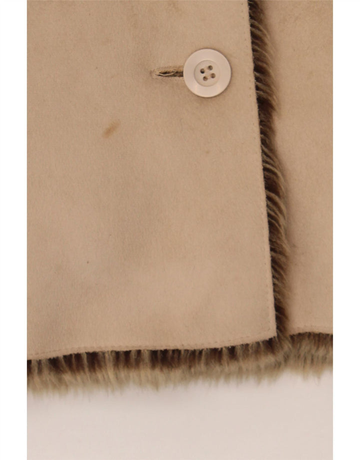 DAVID BARRY Womens Sherpa Jacket UK 20 2XL Beige Vintage David Barry and Second-Hand David Barry from Messina Hembry 