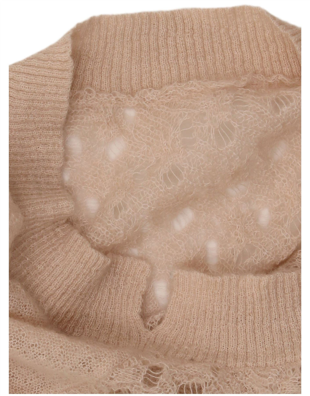 Maglione maglione oversize con scollo a barca da donna VINTAGE UK 16 Large Beige