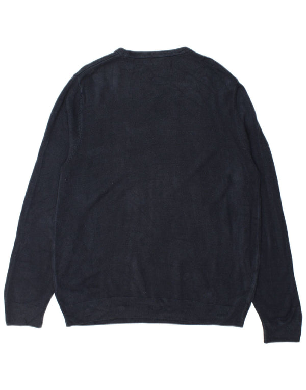 Maglione maglione girocollo da uomo Marks & Spencer grande acrilico blu navy
