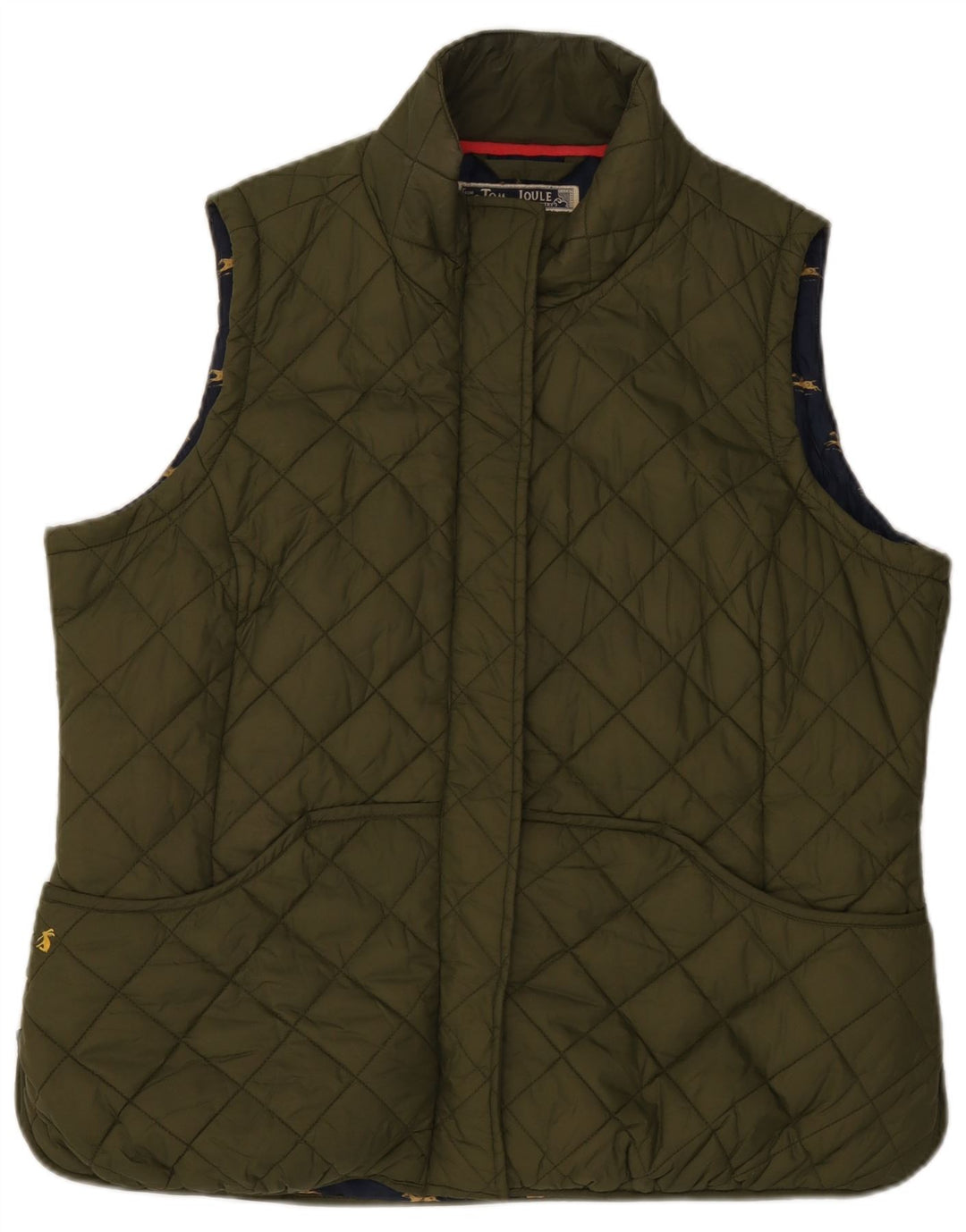 Gilet trapuntato da donna Joules UK 18 XL Poliestere kaki