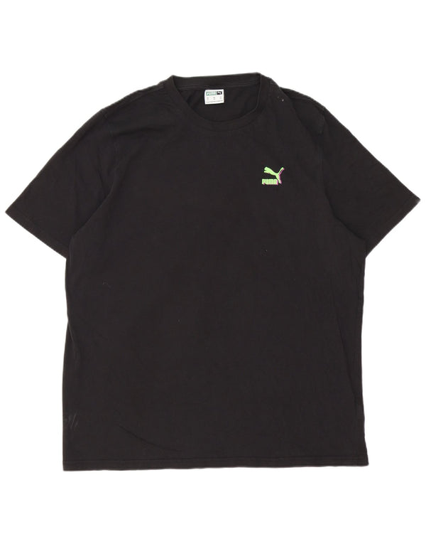 T-shirt grafica da uomo Puma Top XL in cotone nero