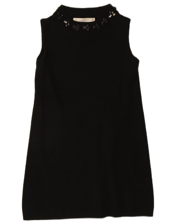 Abito maglione senza maniche da donna Zara UK 12 acrilico nero medio