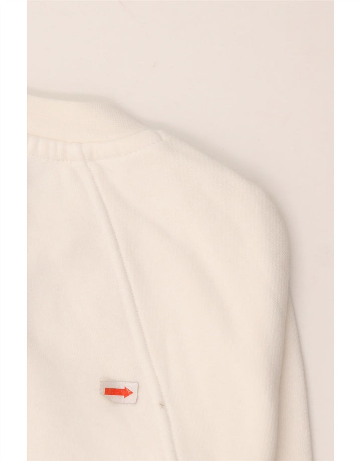 NIKE Womens Graphic Oversized Sweatshirt Jumper UK 10 Small White Cotton
