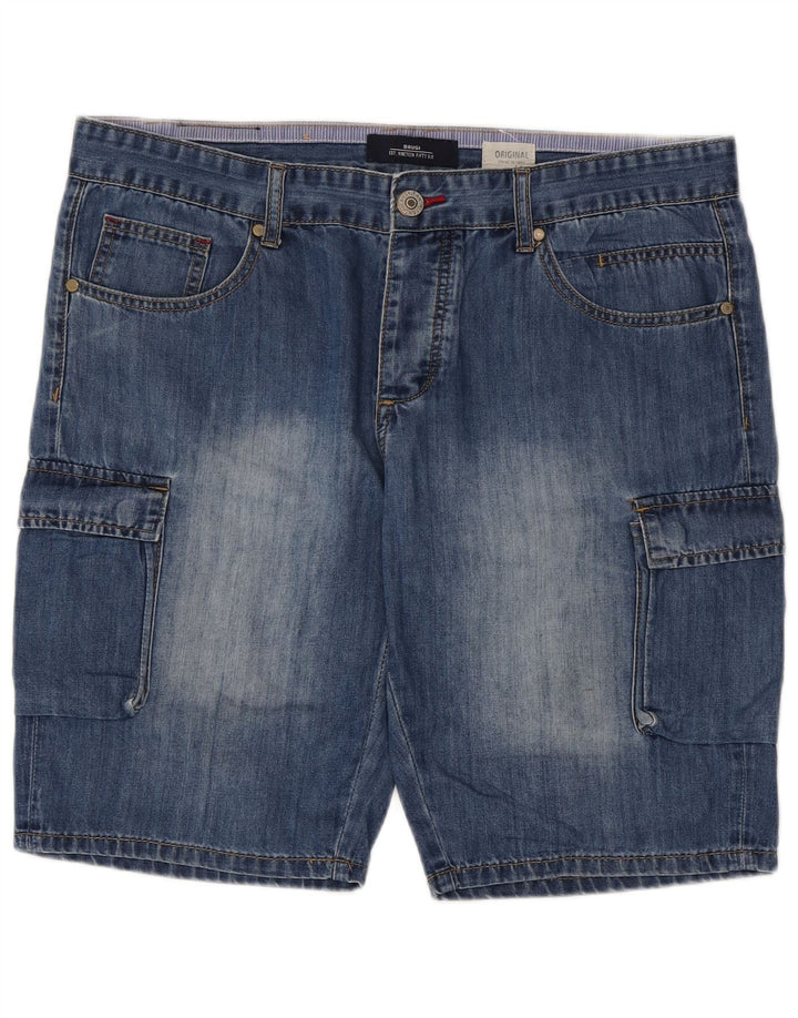 Pantaloncini di jeans cargo da uomo Brugi W36 grandi blu
