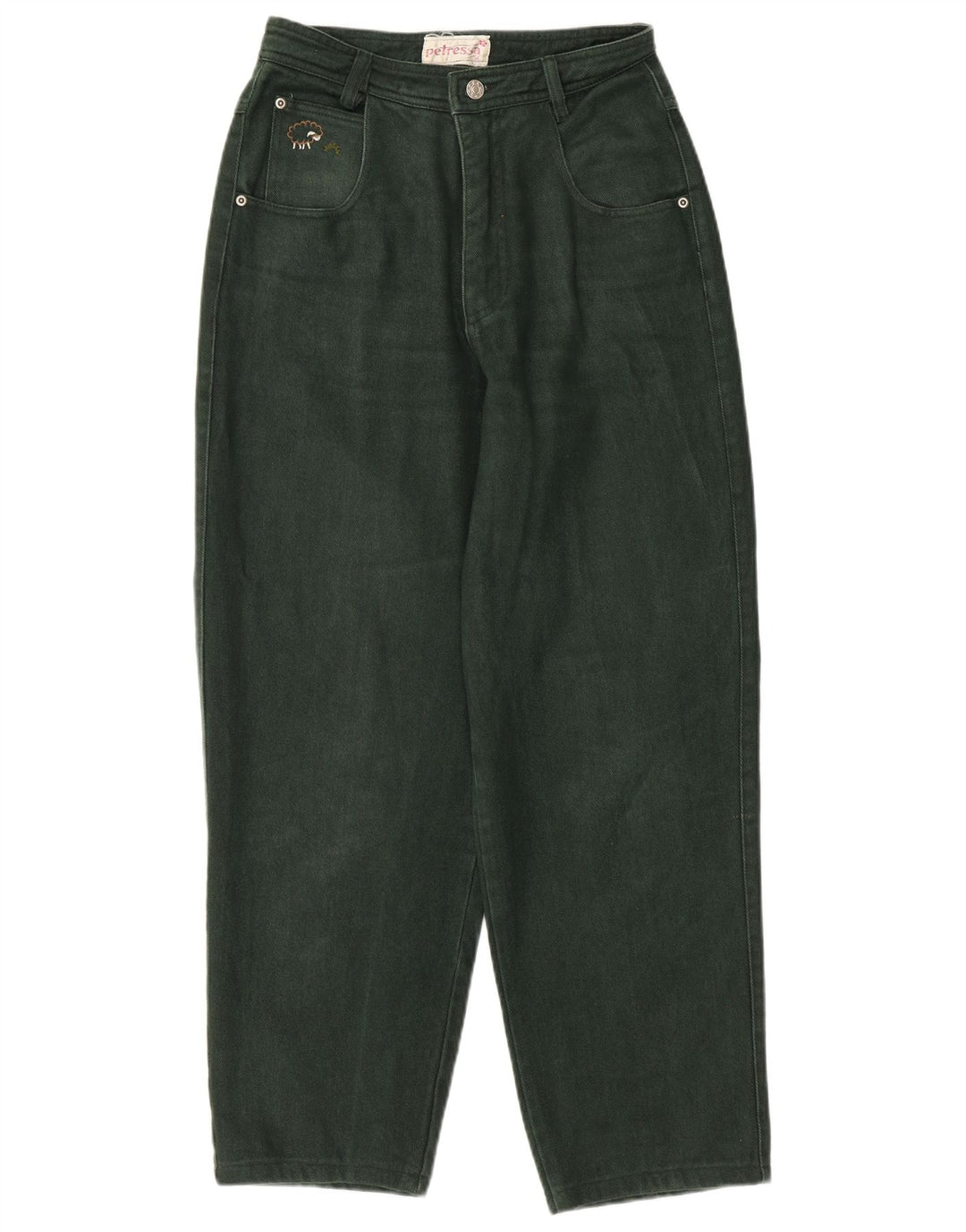 PETRESSA Jeans affusolati a vita alta da donna EU 36 Small W26 L26 Cotone verde