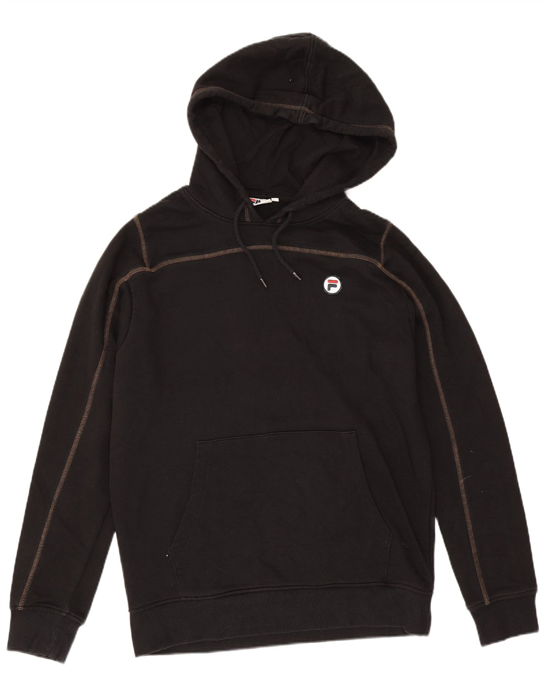 Felpa con cappuccio Fila da uomo grande in cotone nero