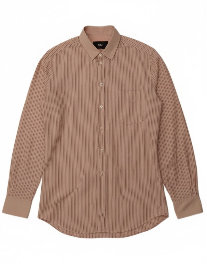 Camicia George da uomo Dolce & Gabbana taglia 39 15 1/2 a righe beige medio