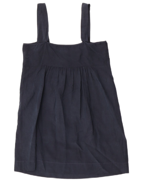 Camicetta senza maniche da donna Ralph Lauren Top UK 12 Seta blu navy medio