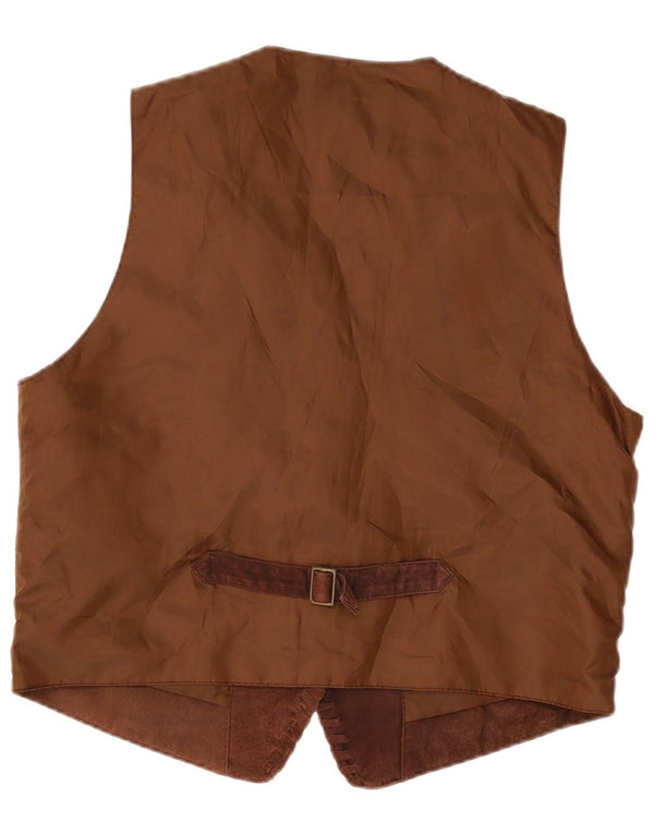 Gilet in pelle scamosciata da donna BB Dakota UK 18 XL in pelle marrone
