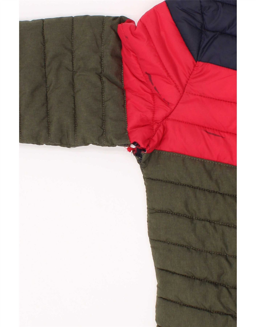 Giacca imbottita con cappuccio Joules per ragazzi 3-4 anni in poliammide color block verde