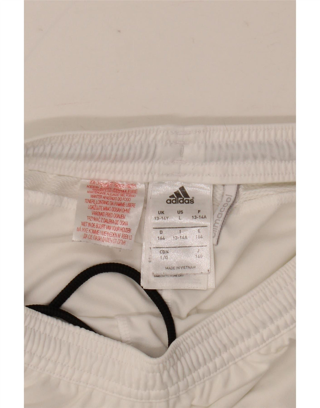 Pantaloncini sportivi Adidas da ragazzo del Manchester United 13-14 anni in poliestere bianco