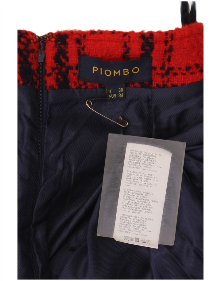 Minigonna da donna Piombo IT 38 XS W26 Poliestere a quadri rossi