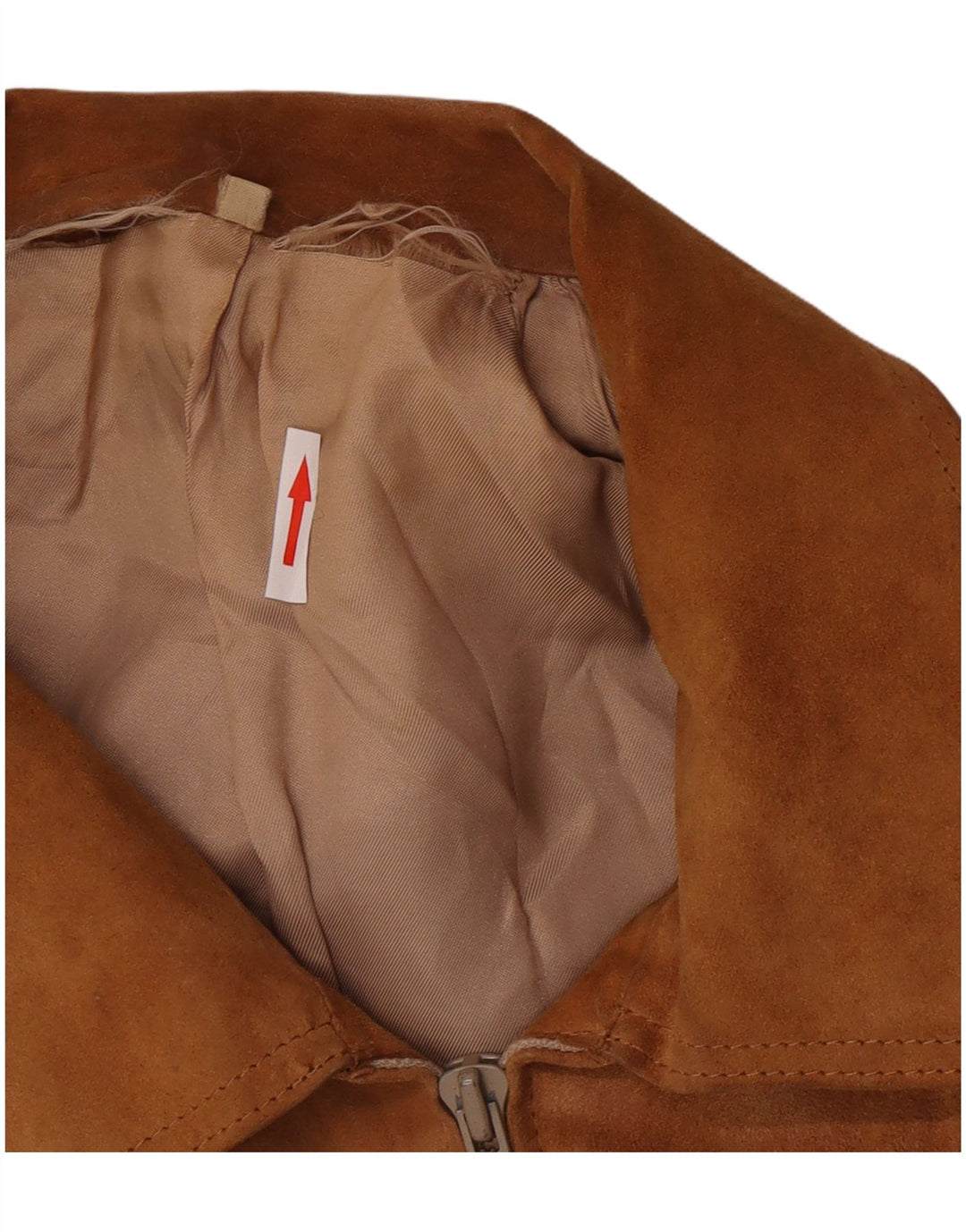 Giubbotto bomber in pelle scamosciata vintage da uomo UK 38 Marrone medio
