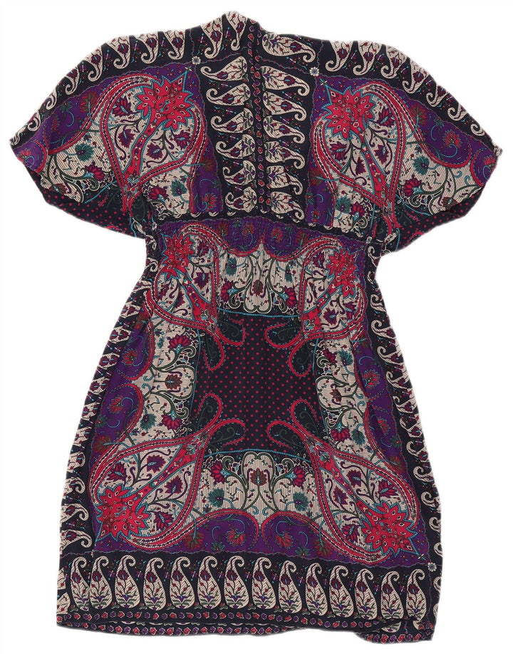 Abito caftano da donna Warehouse UK 12 Seta Paisley multicolore media