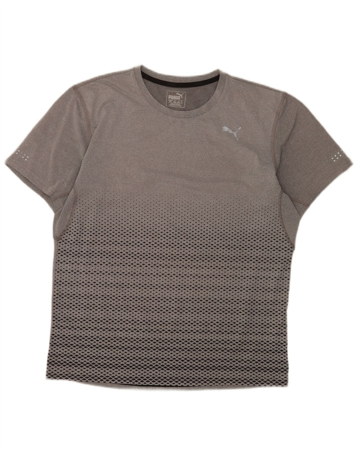 T-shirt da uomo Puma Top in poliestere maculato grigio medio