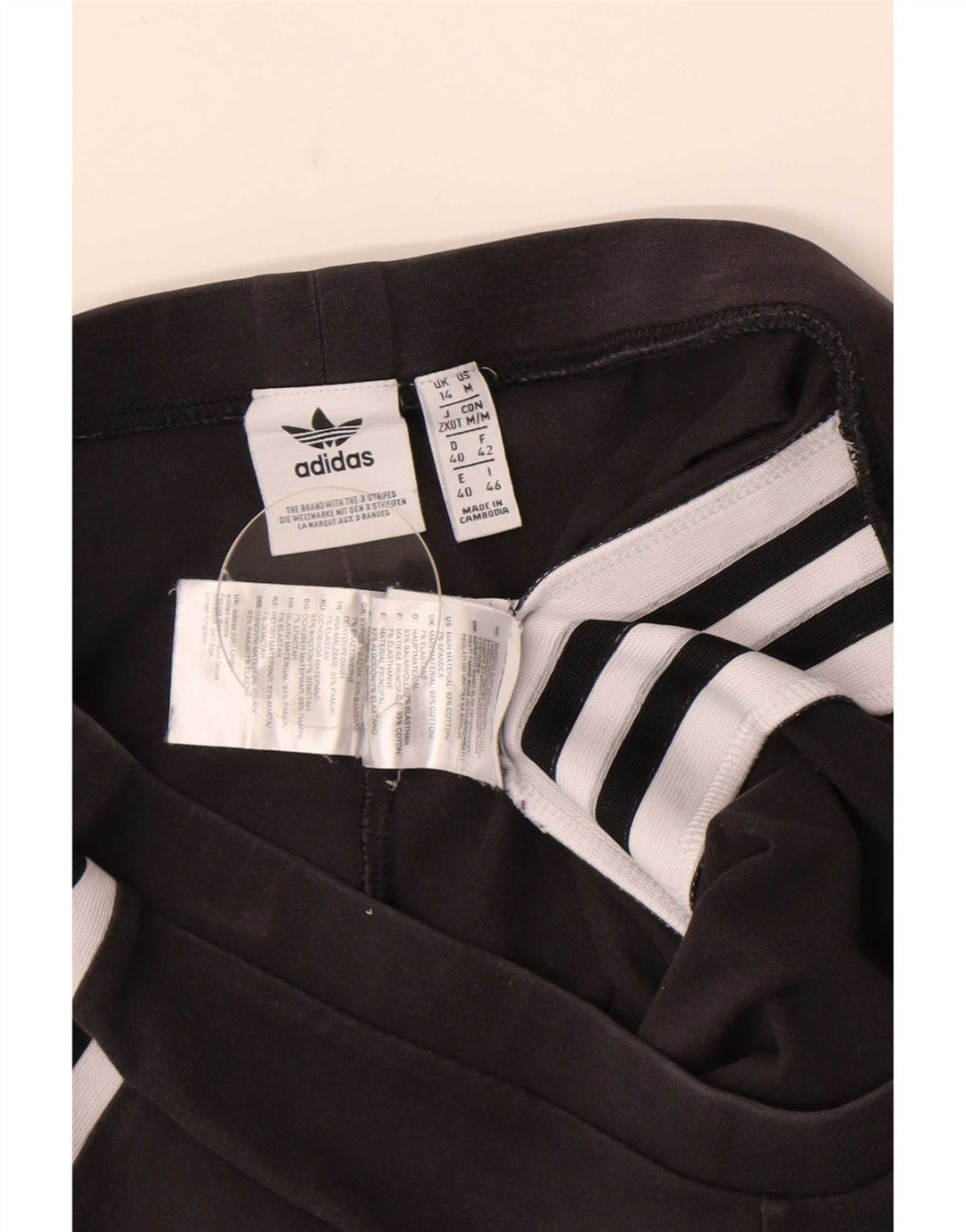 Leggings grafici da donna Adidas UK 14 cotone nero medio