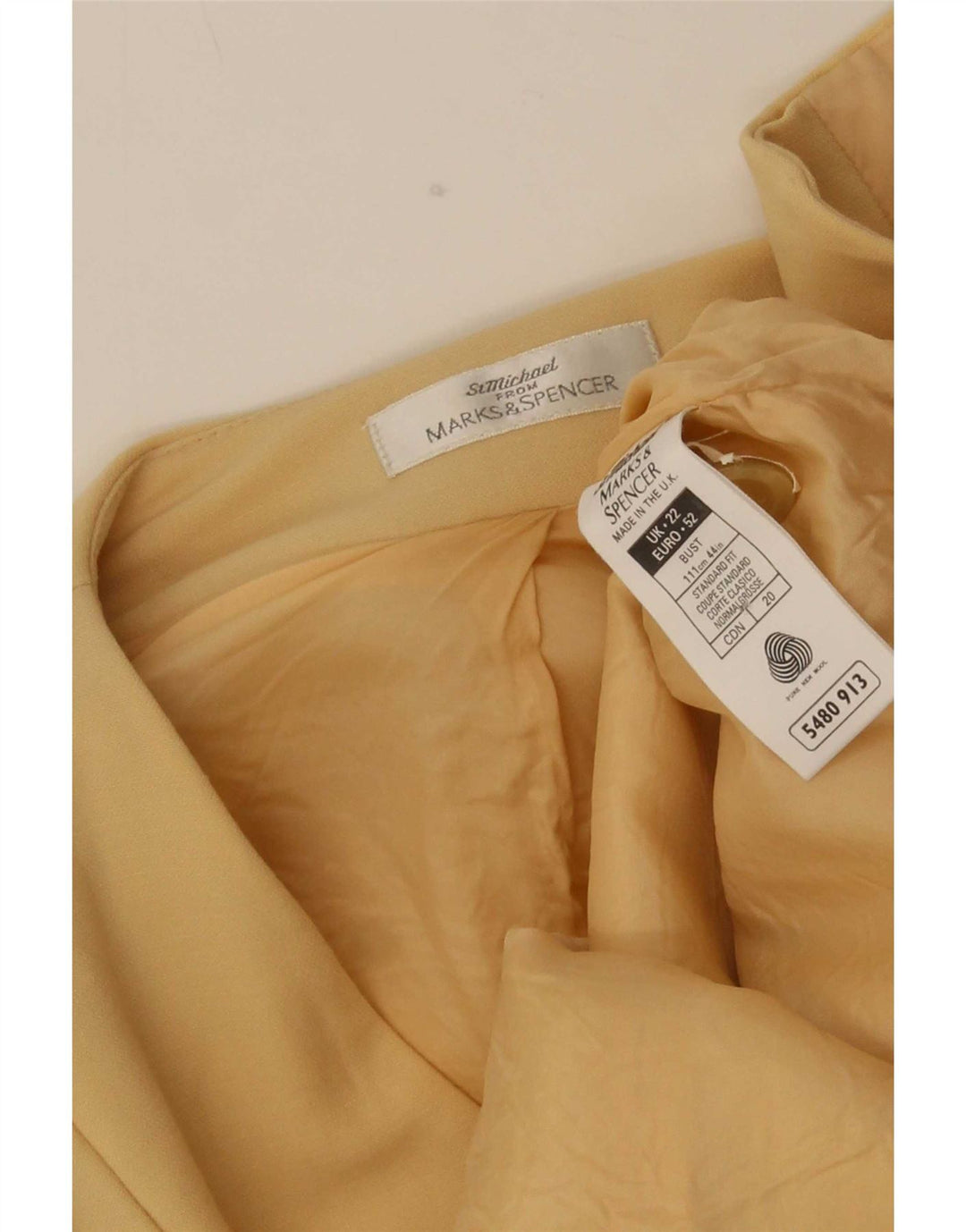 Giacca blazer a 3 bottoni Marks & Spencer da donna UK 22 3XL Viscosa beige