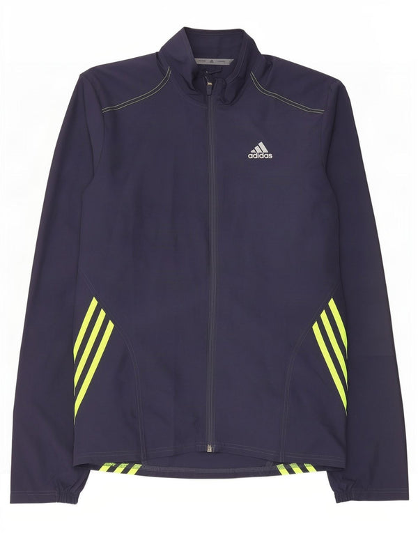 Giacca da ginnastica da uomo Adidas piccola in poliestere blu navy